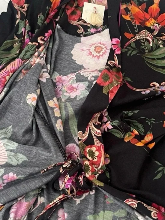 Johnny Was Floral Pocca Kimono Robe M NWT Pima Cotton Boho Duster No Belt - Picture 10 of 12